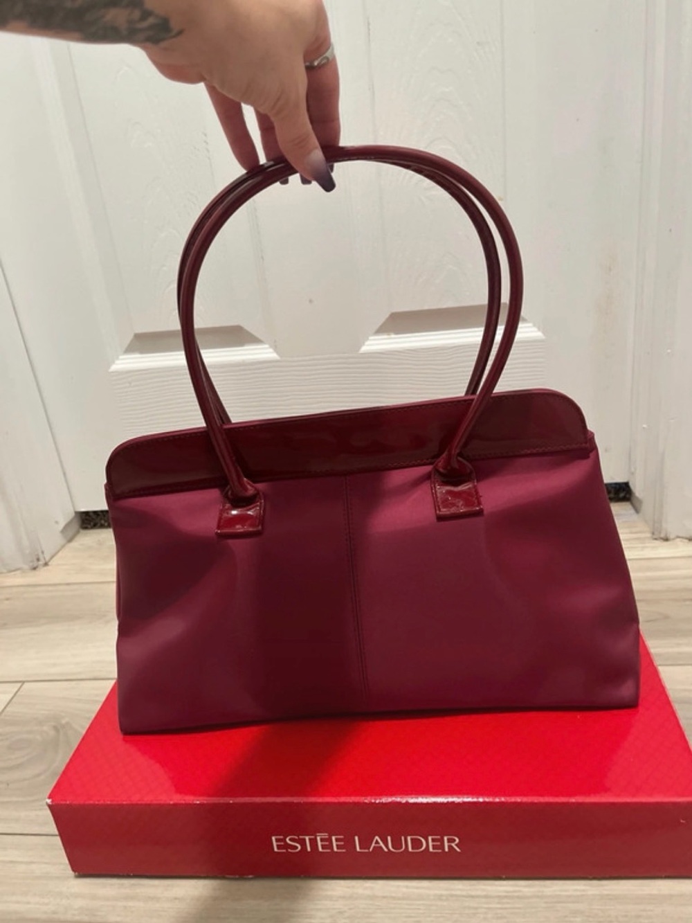 Estee Lauder Burgundy Women's Tote Bag
